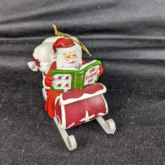 Bas Bleu Santa sleigh 50 shades of red ornament as is - Picture 1 of 8